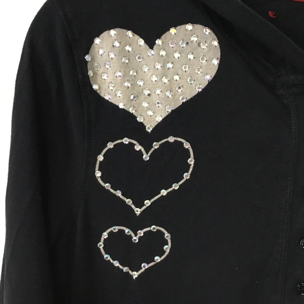 Black with Multi-Heart Hoodie Top - Picture 4 of 11